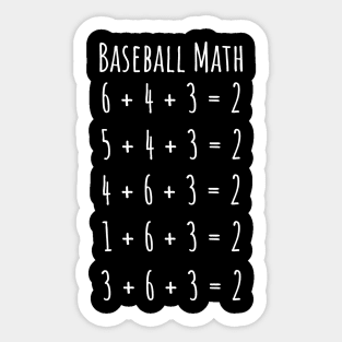 Baseball Math Funny Double Play Tee Shirts Sticker